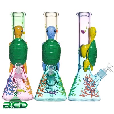 WATER PIPE GLOW IN DARK WHIMSICAL 3D SEA TURTLE WP25064 1CT